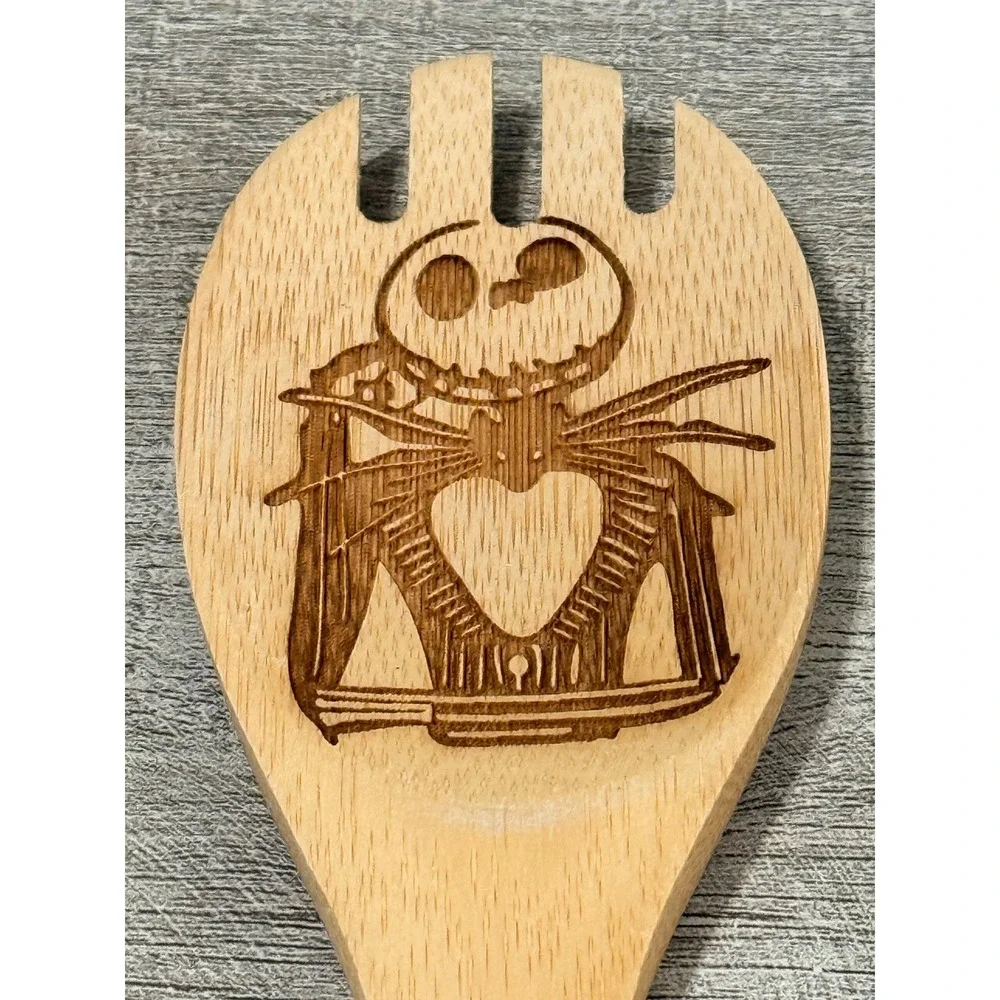 Nightmare Before Christmas Inspired Bamboo Utensil Set 4 Pc Halloween Decor